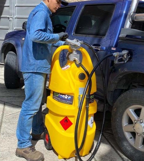 Tanque portátil Ecotanke 110 para diésel bomba manual– Transporte seguro