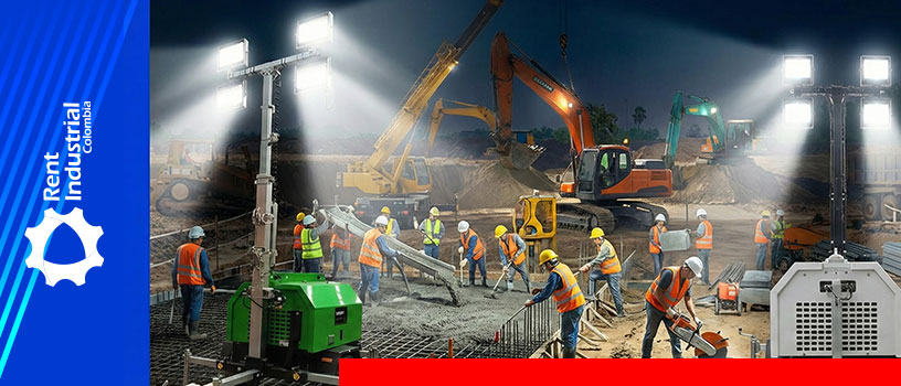 Iluminación móvil diésel para obras e industria eficiencia autonomía y alto desempeño
