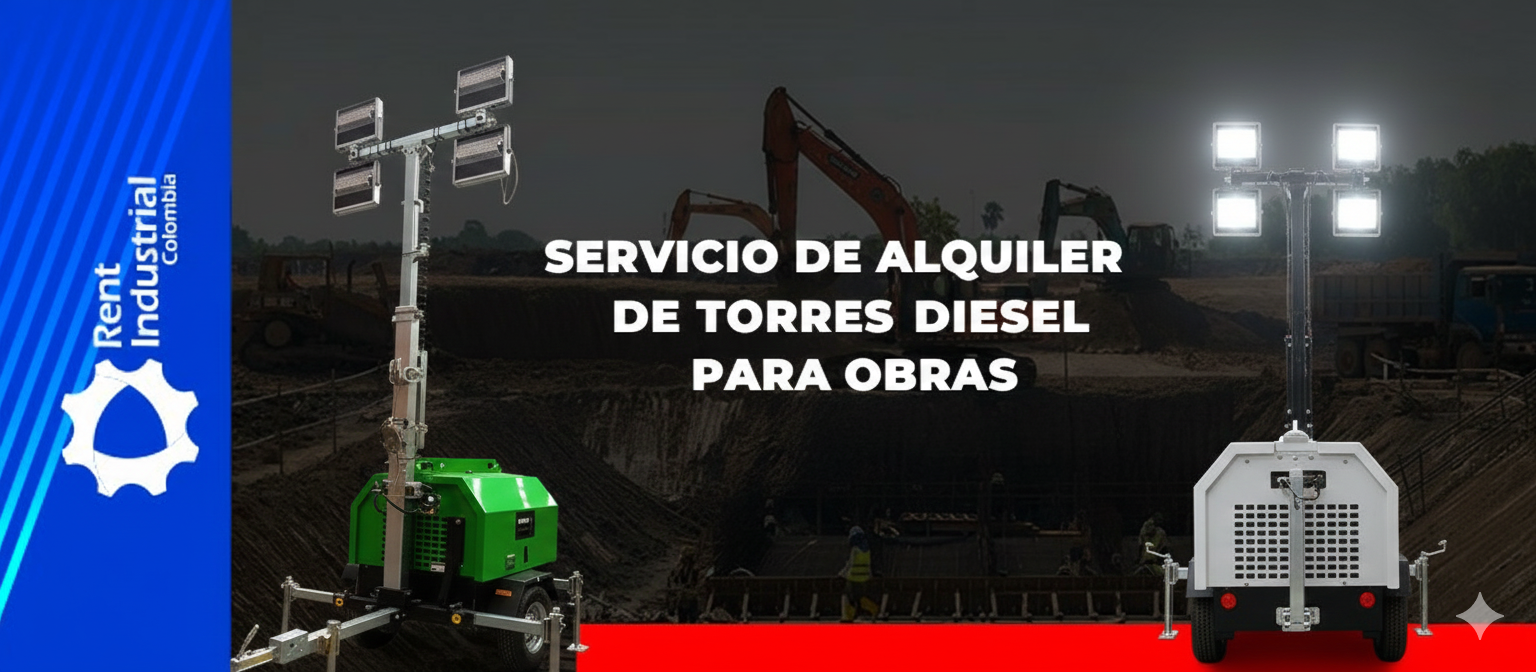 Servicio de alquiler de torres diésel para obras, mantenimiento vial y seguridad nocturna en todo el país